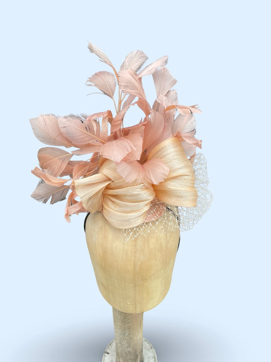 Orchid - Blush Feather Fascinator