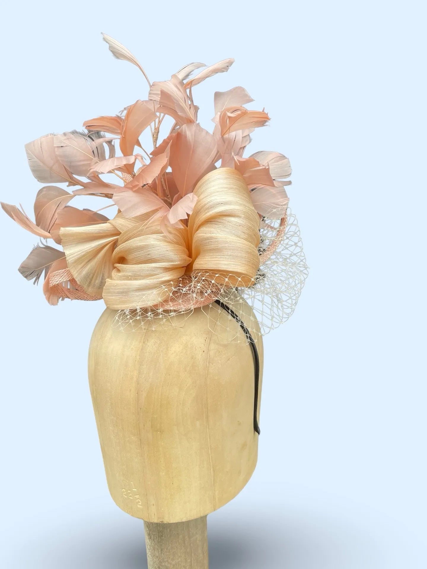 Orchid Blush Fascinator - Silk Abaca with Feather Detail
