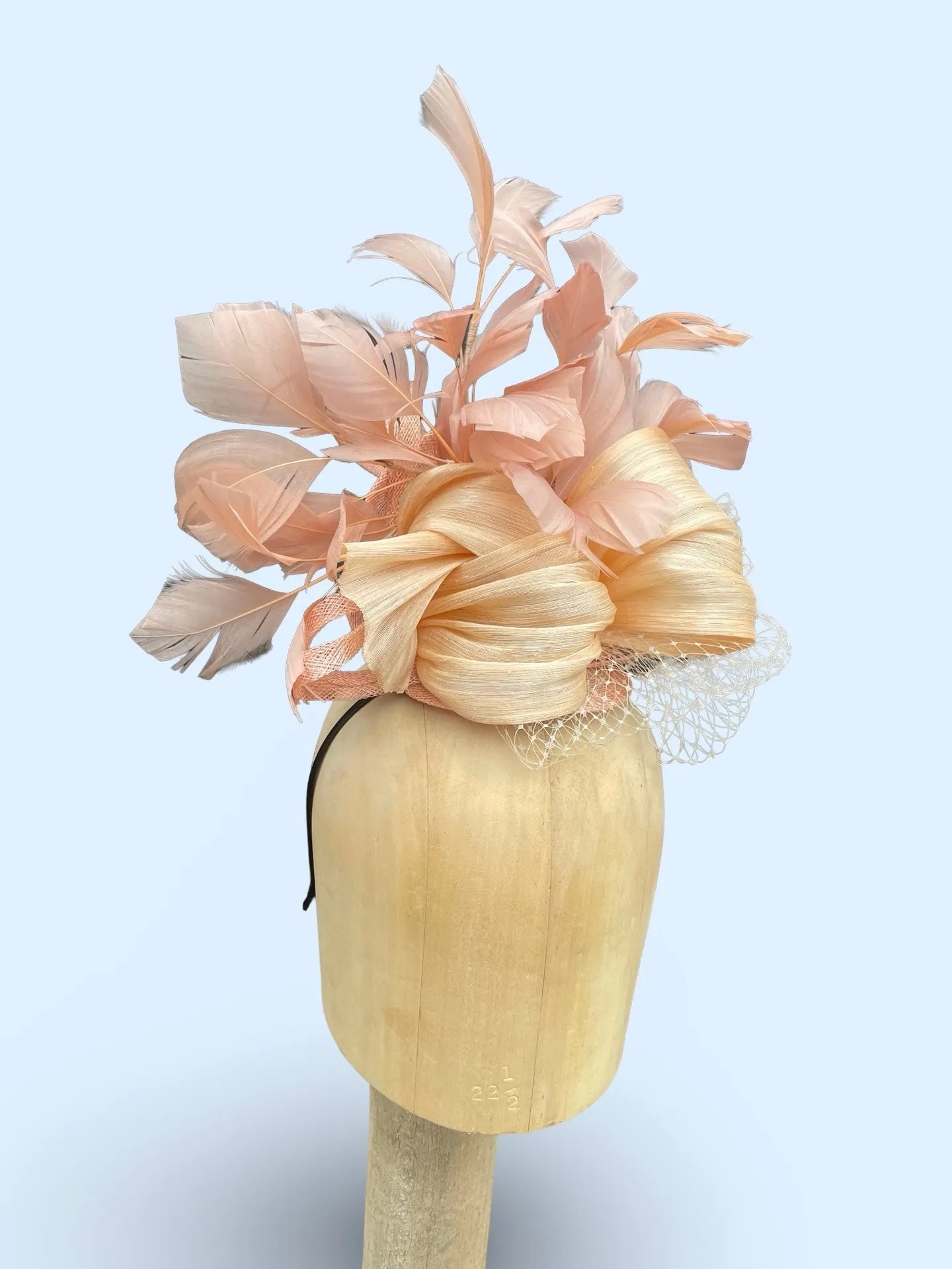 Orchid Blush Fascinator - Silk Abaca with Feather Detail