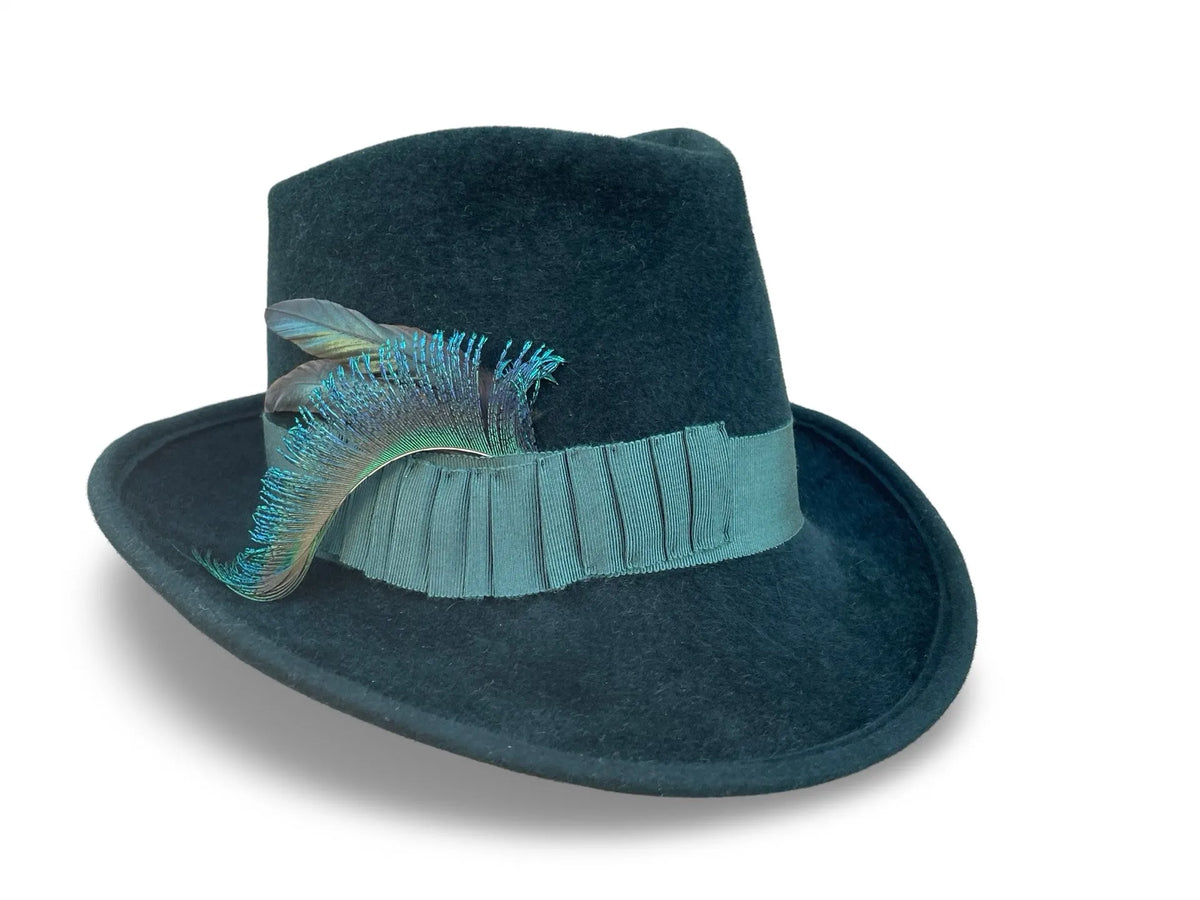 Adjustable Derby Fedora Hat with Feather Trim for Special Occasions Chic Feathered Hat for Weddings and Races - Etsy main image 2