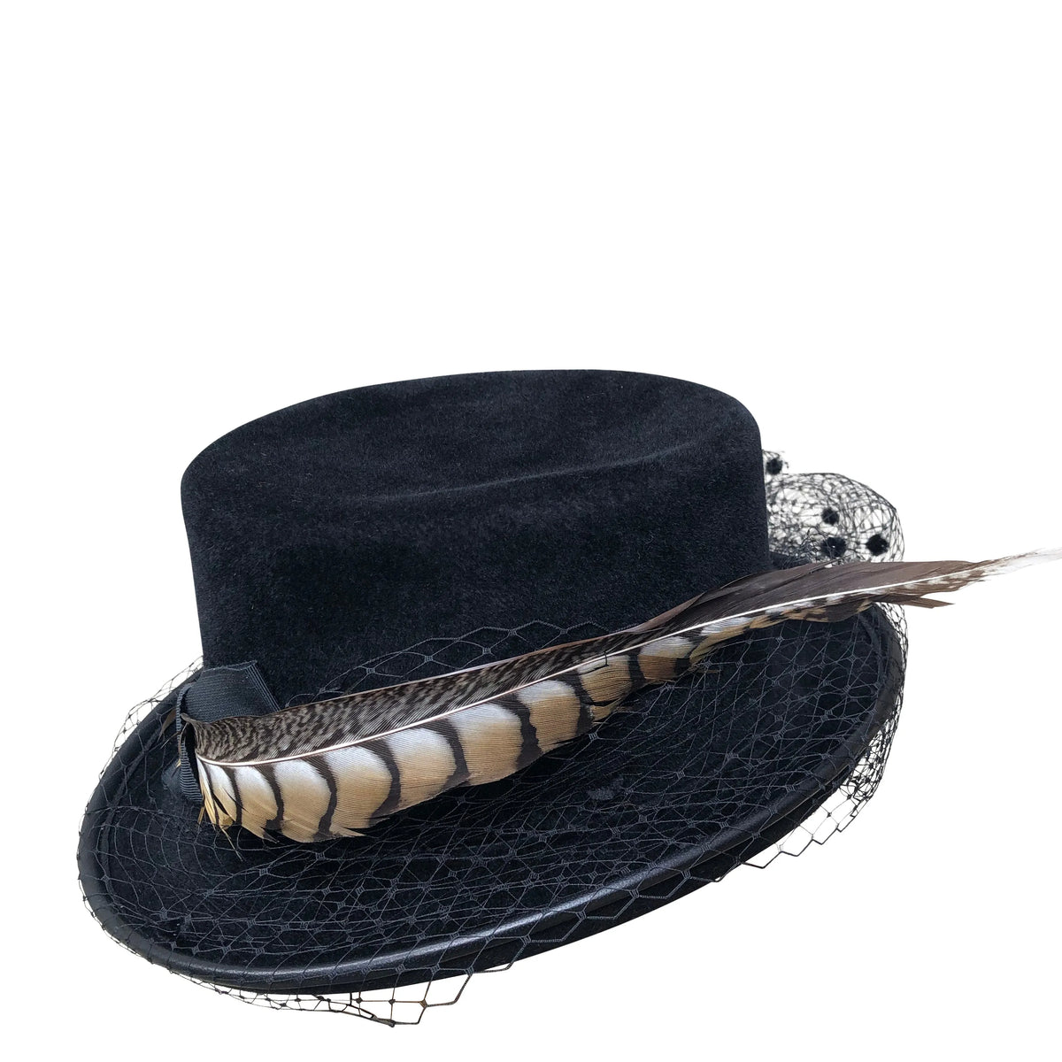 Custom Watteau Hat with Feathers and Veil IMG_6766.jpg?format=1500w main image 2