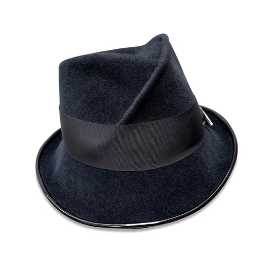 Pleat Marie Fedora - Pleated Slouchy Style with Asymmetrical Brim