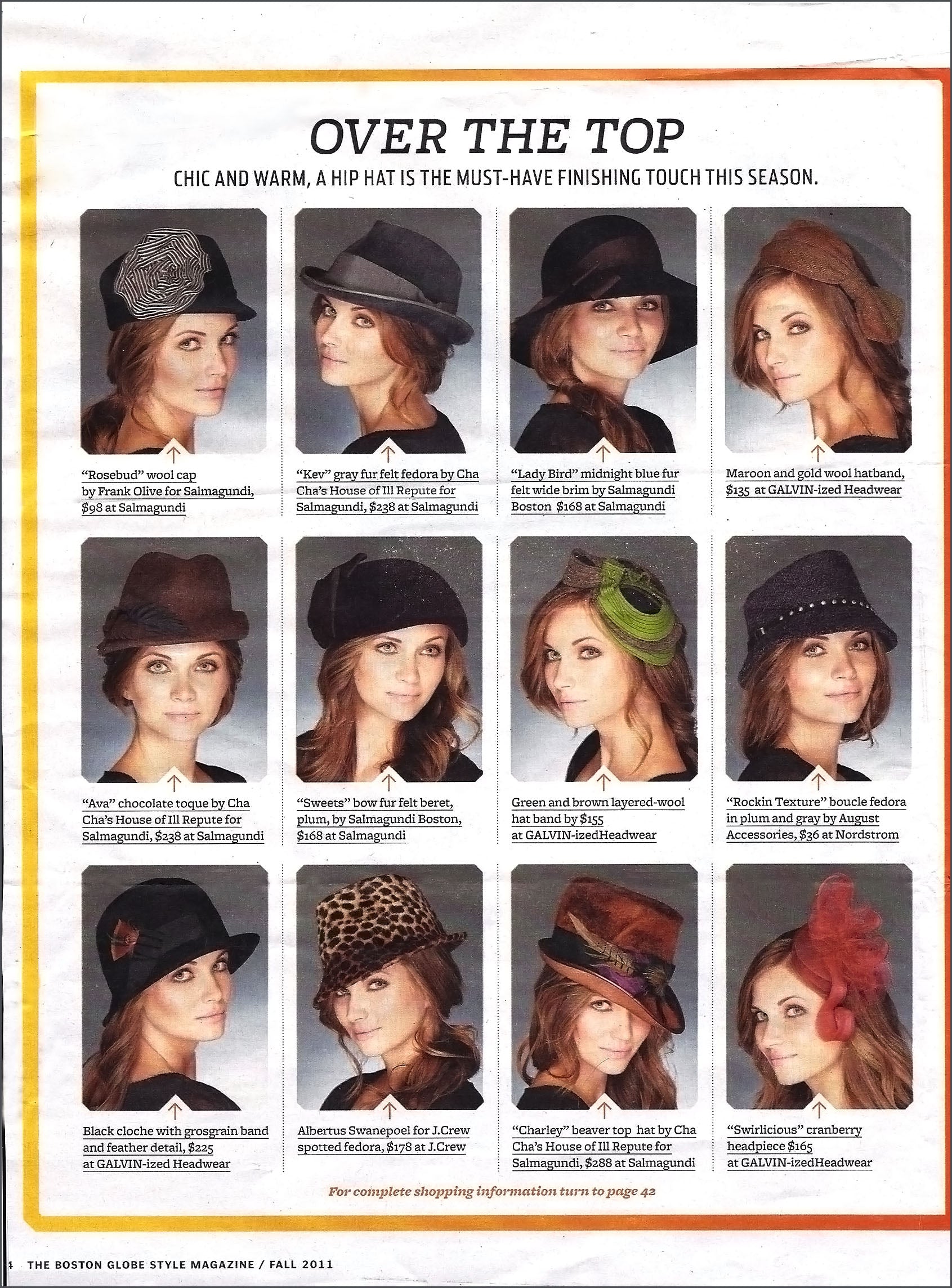 Cha Cha's hats featured in The Boston Globe
