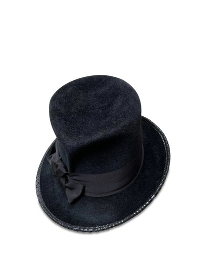 Topedora Hat - Pleated Crown Fedora with Asymmetrical Brim