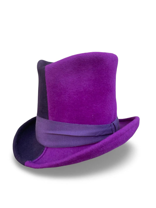 Wellington Dandy Top Hat - Handmade Bi-Color Fur Felt