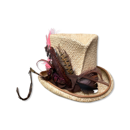 Jane Raffia Straw Top Hat for Kentucky Derby Coachella