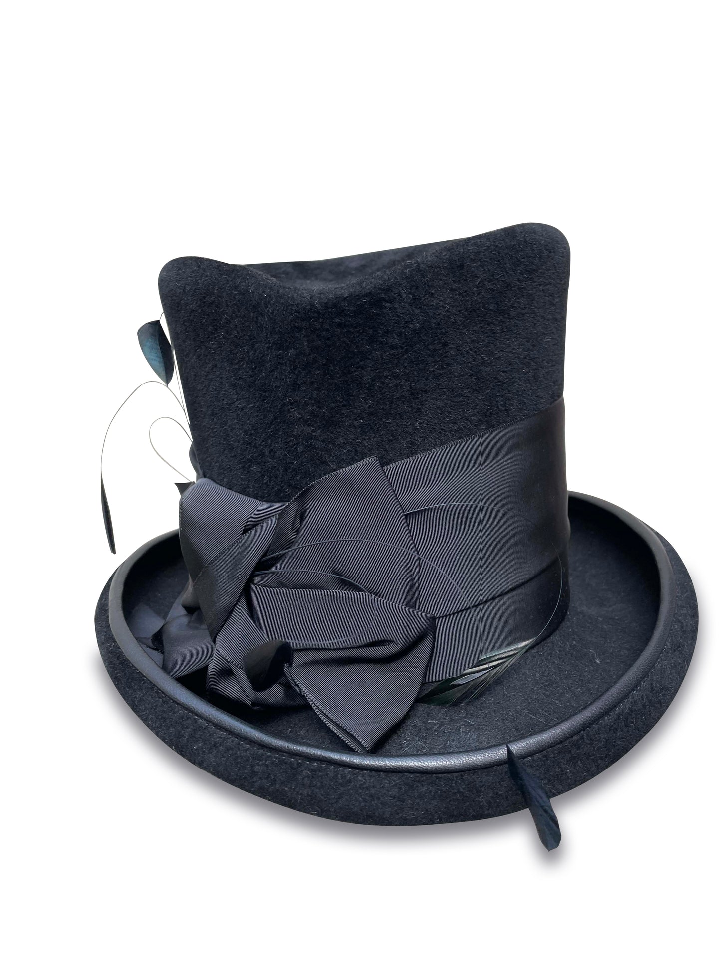 Ringmaster, a unique black top hat from Cha Cha's House of Ill Repute, a woman-owned millinery in New York City